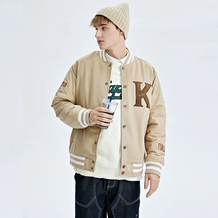 Kappa Letter Stripes Baseball Collar Puffer Jacket Men's-2