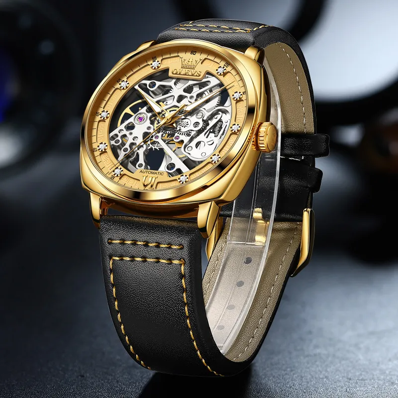 OLEVS Wisdom Series Automatic Mechanical Movement Watch Men's Watches Cut Out Dial-12