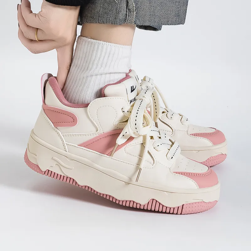 Warrior Skateboard Shoes Women's Beige Pink-8