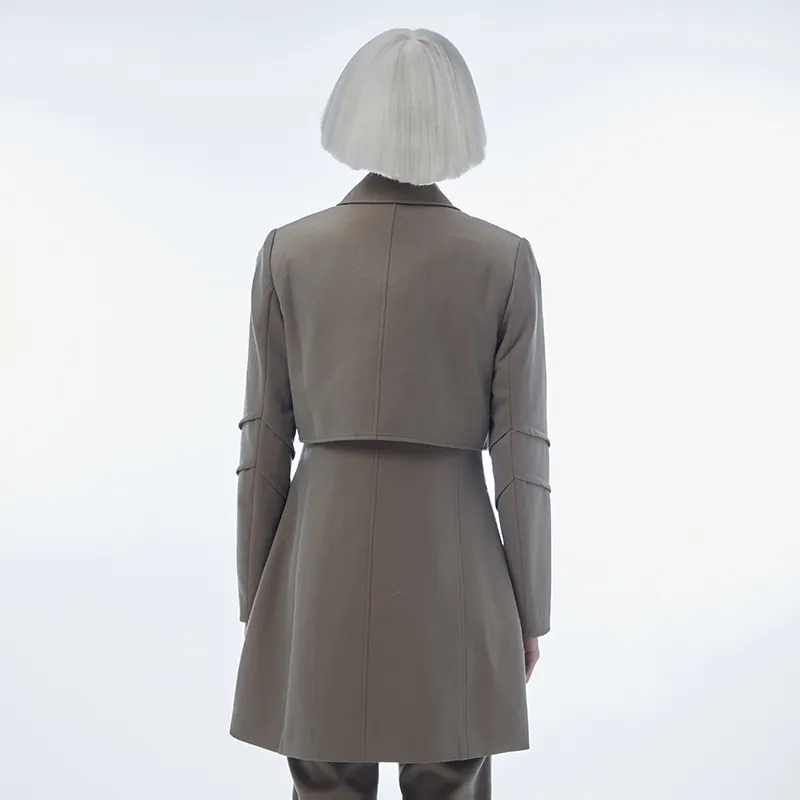 D. MARTINA QUEEN Trench Coats Women's Khaki-2