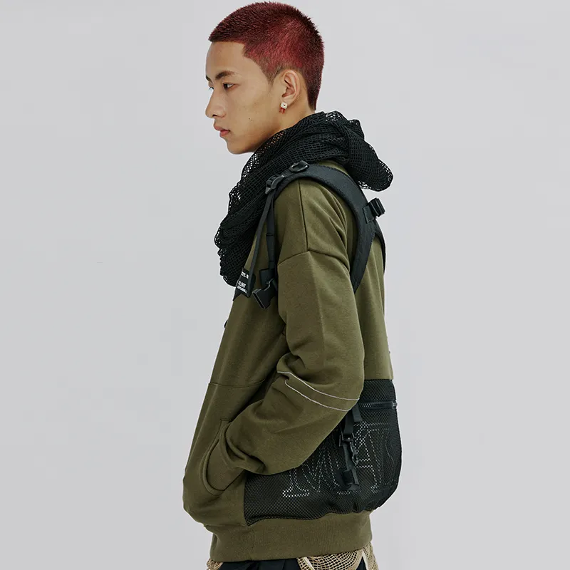 FLOAT Crew Neck Loose Fit Sweatshirt Unisex Army Green-3