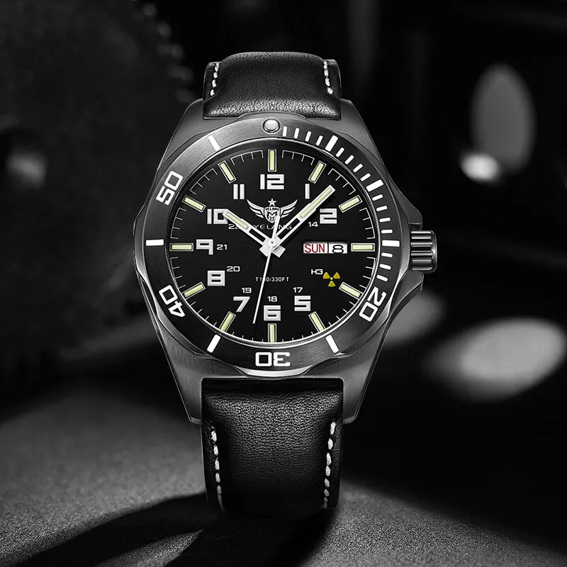 YELANG Automatic Mechanical Movement Genuine Leather Strap Watch Men's Watches Blue Dial-20