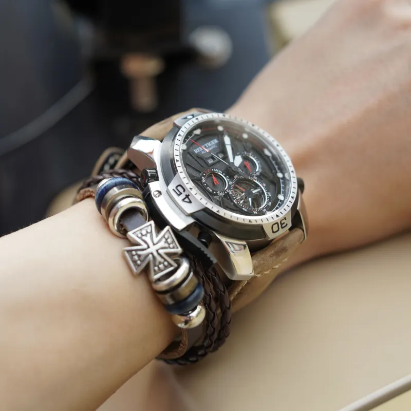 REEF TIGER Transformer Collection Automatic Mechanical Movement Watch Men's Watches Black Dial RGA3532 PBHRZ-4