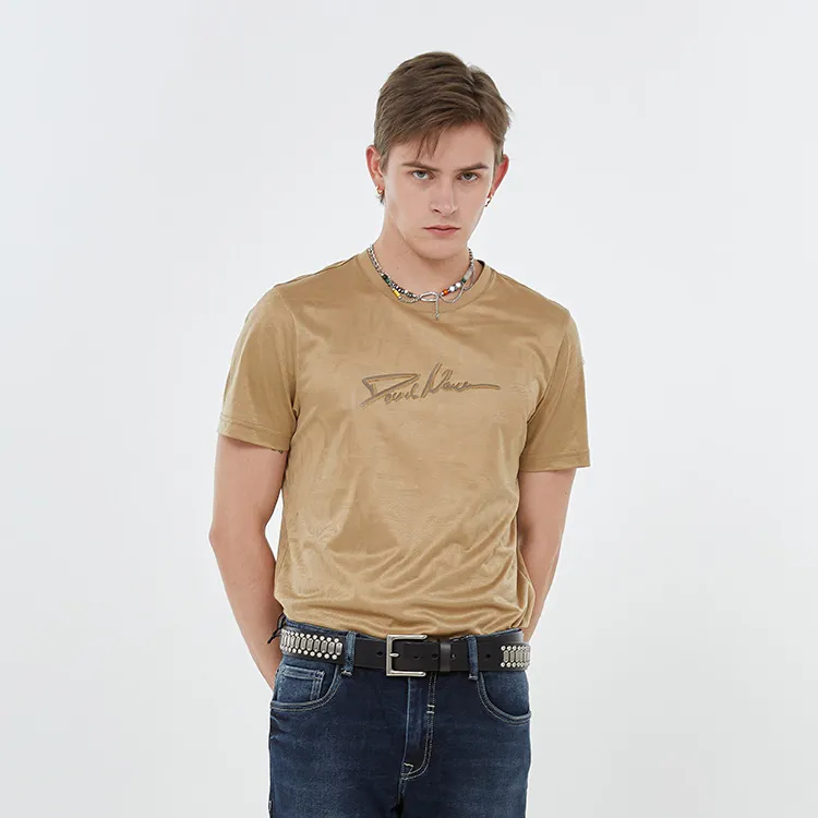 DAVID NAMAN T Shirts Men Mixed Camel-2