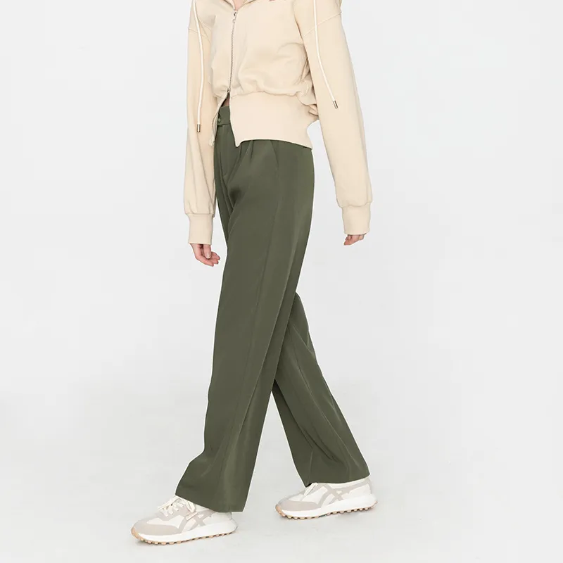 Cubic Casual Pants Women's Mustard Green-4
