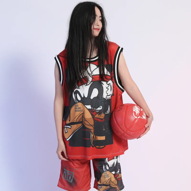 FireMonkey Basketball Jerseys Unisex Red-3