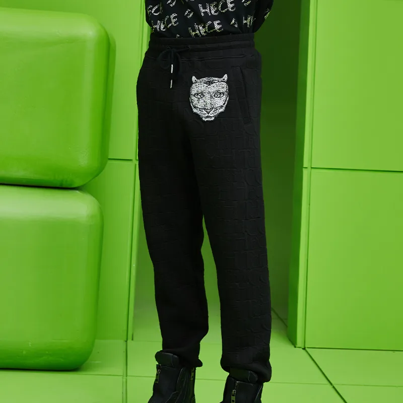 TCH Knitted Sweatpants Unisex Black With Silver Logo-4