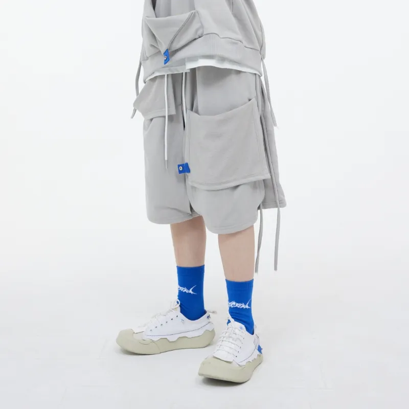 LOSTCTRL Loose Fit Shorts Unisex Gray-4