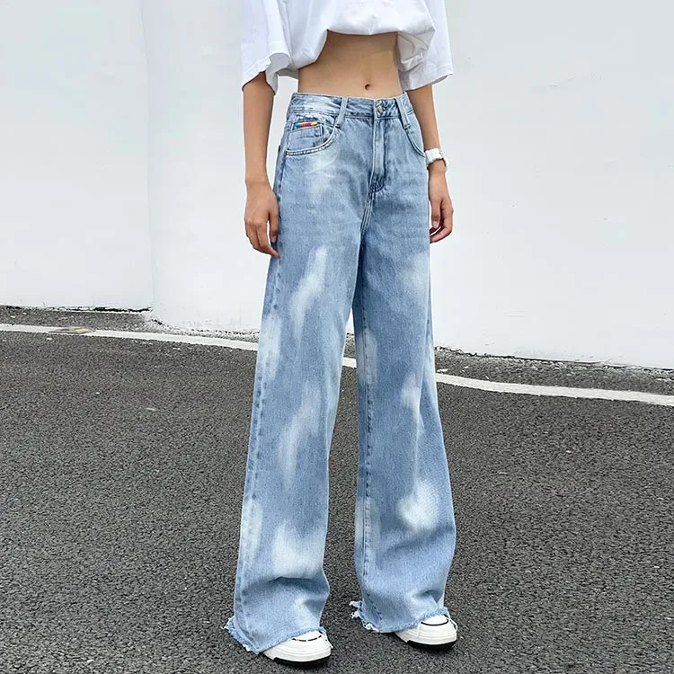 EOFO Straight Moderate Jeans Women's Light Blue-5