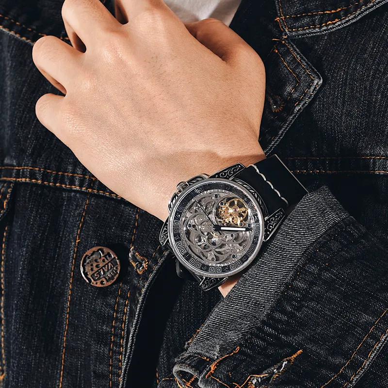 VRQ Future Series Automatic Mechanical Movement Watch Men's Watches Cut Out Dial-2
