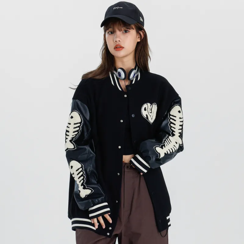ALL NIGHT DAYS Baseball Jacket Fall Unisex-3