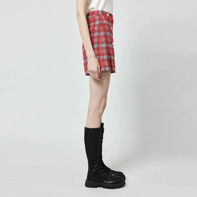 RARE Casual Short Skirts Women's Red-4
