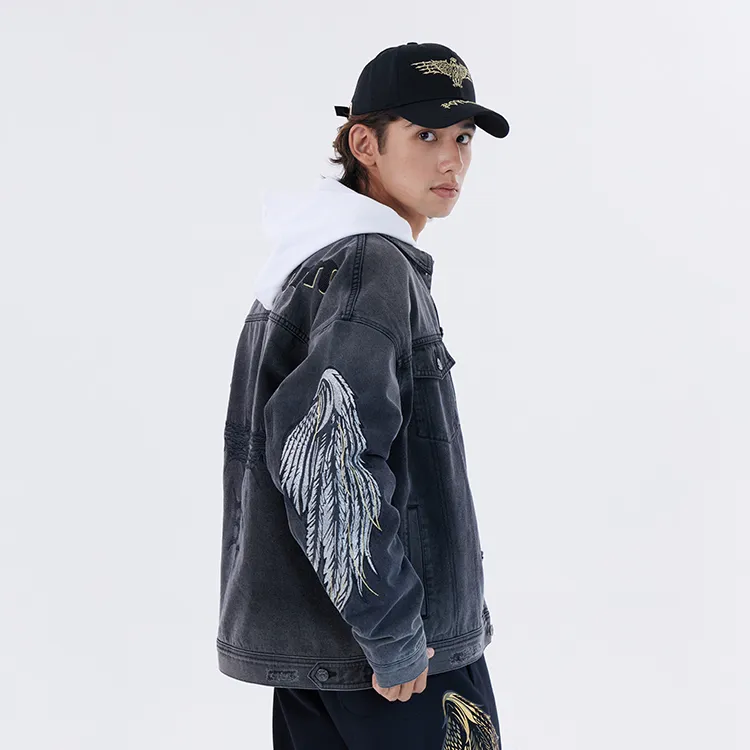 Boy London FW22 Lapel Loose Fit Straight Long Sleeved Denim Jacket Unisex Black-6