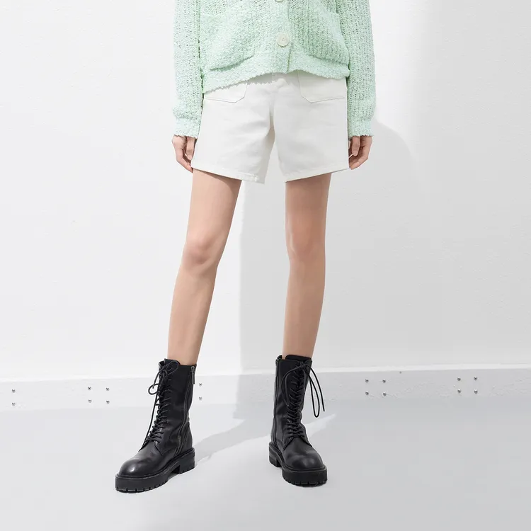 MO&CO Denim Shorts Women's Denim White-5