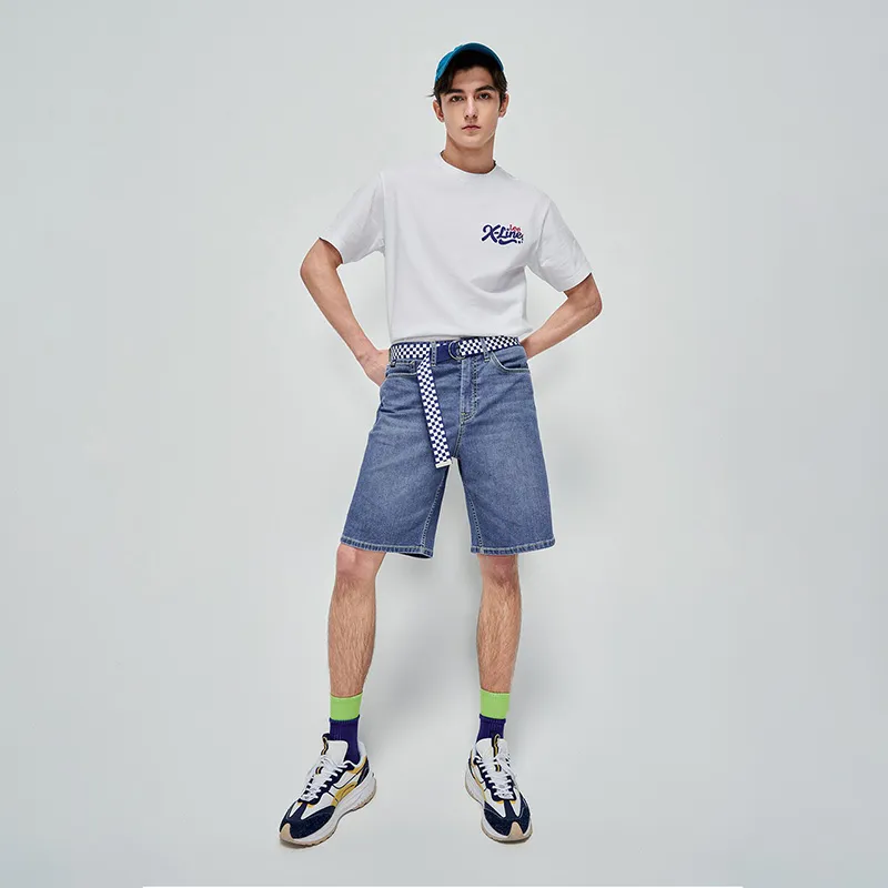 Lee Denim Shorts Men Light Blue-4