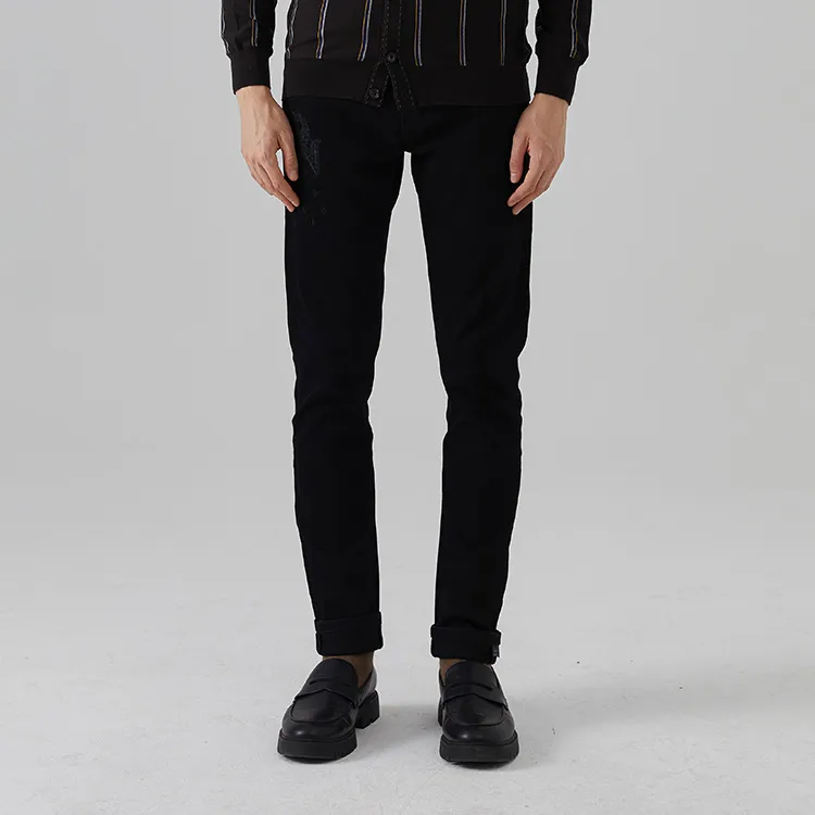 DAVID NAMAN Slim Fit Pants Jeans Men's Black-5