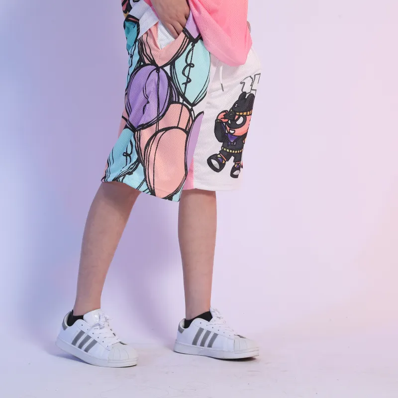 FireMonkey Basketball Shorts Unisex White-4