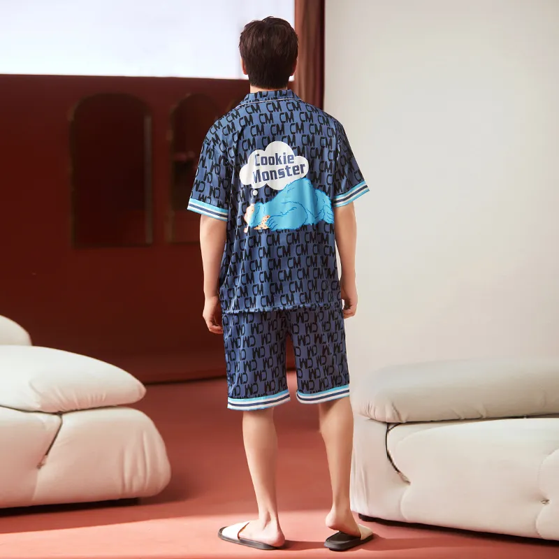 Gongdie x SESAME STREET Pajama Set Unisex Blue Gift Box Set-4
