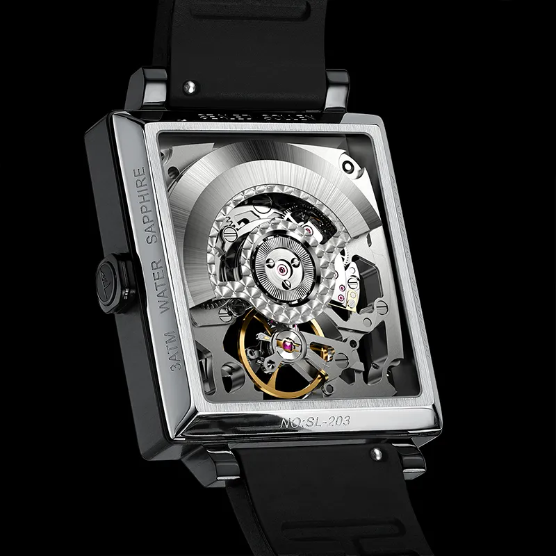 SOLLEN Window Flower Artistic Collection Automatic Mechanical Movement Watch Men's Watches Cut Out Dial SL205-2