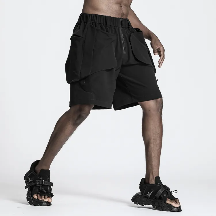 NORVINCY Straight Fit Loose Fit Solid Color Casual Shorts Unisex-4