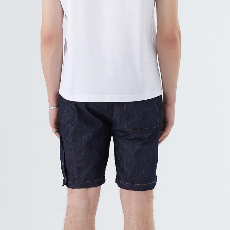 DAVID NAMAN Denim Shorts Men Navy Blue-4