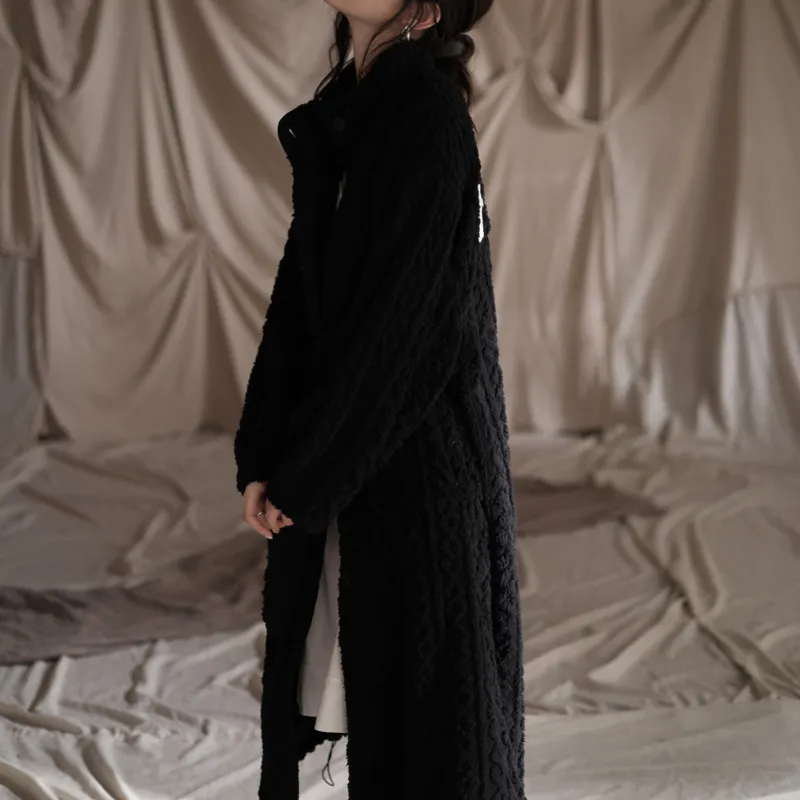 Same Language Bath Robes Women's Obsidian Black-2