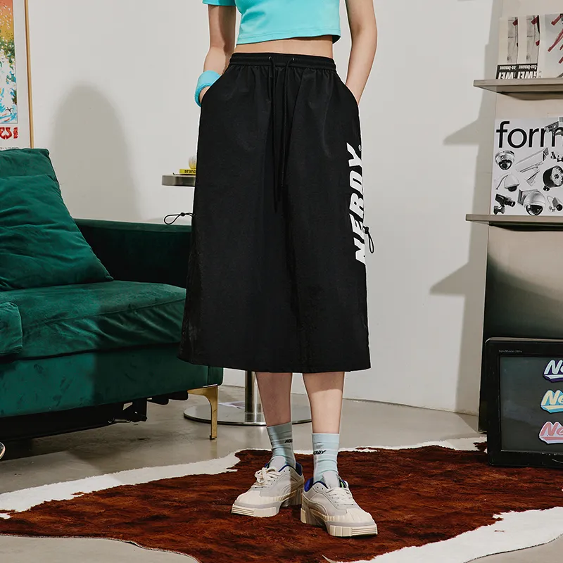 Nerdy Casual Long Skirts Women's Black-2