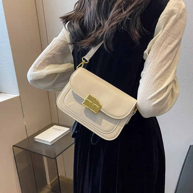 JANE KLAIN PU Small Square Bag Shoulder Bag Small Size Women's White/Black/Coffee-3