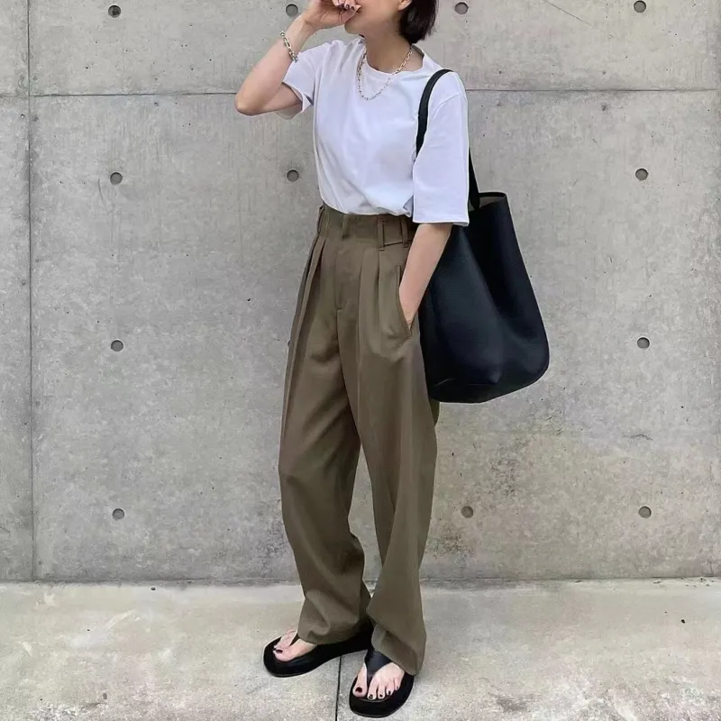 YOCAMU Genuine Leather Tote Bag Shopping Bag Bucket Bag Shoulder Bag Large Size Women's Black Khaki White-8