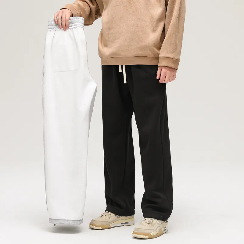 POINTLIMIT Straight Thickened And Fleece Lined Casual Pants Unisex-4