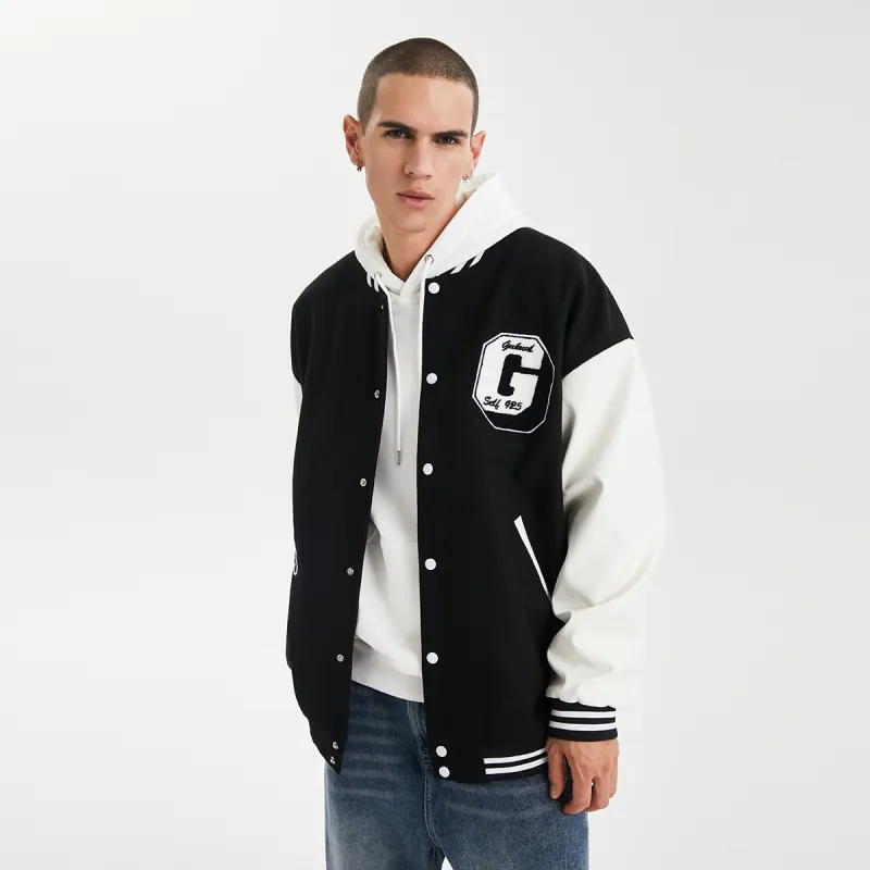 GUKUUL Baseball Jacket Winter Unisex Black-5