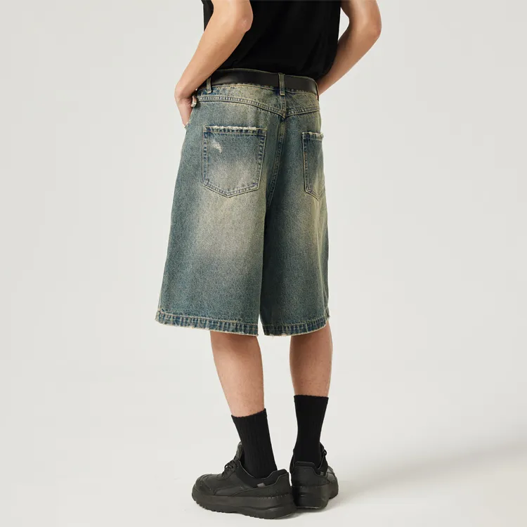 DIMC Denim Shorts Unisex Washed Blue-4