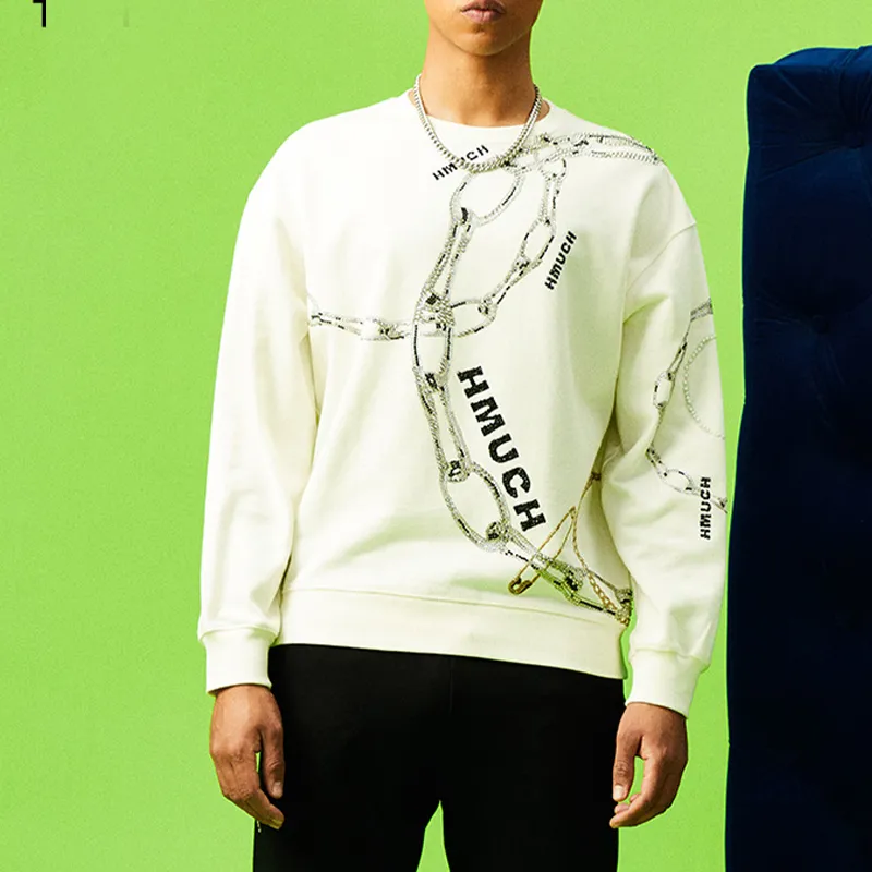 TCH Sweatshirts Unisex White With Silver Logo-2