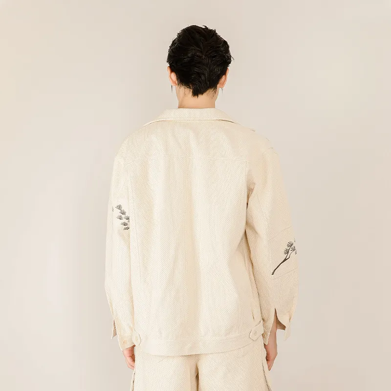 Cheng Jin Yi Bureau Loose Fit Jacket Unisex White-2