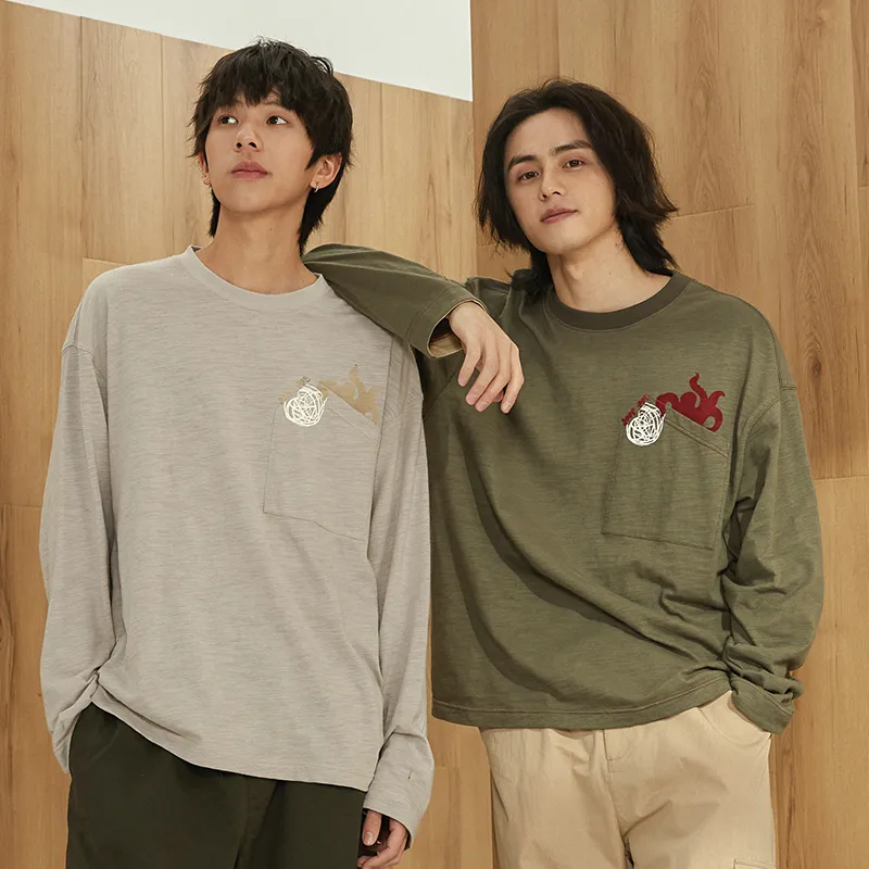 TIKIMOMOKA Straight Long Sleeved T Shirt Unisex-4