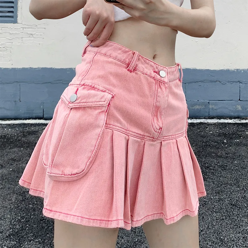 KING PRINCE Denim Short Skirts Women's-3