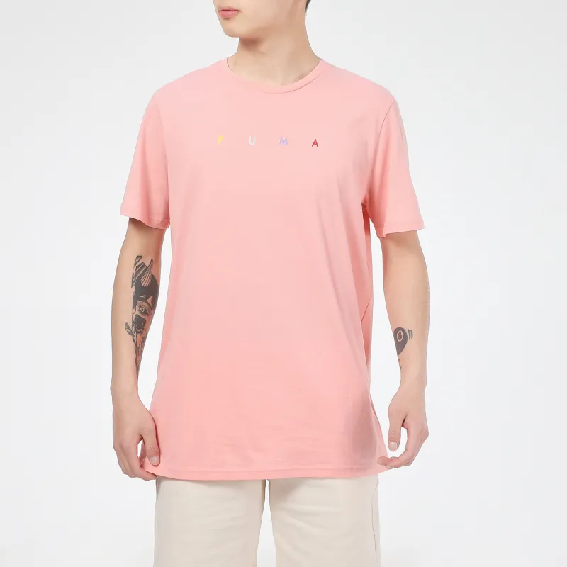 PUMA T Shirts Unisex Peach Pink-2