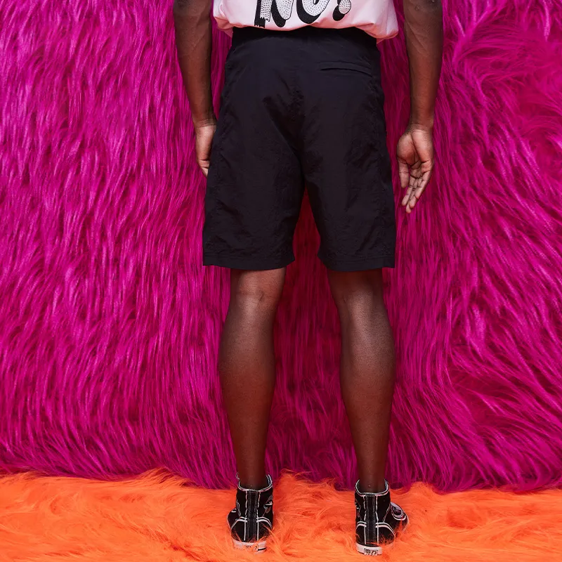 TCH Cargo Shorts Unisex Black Base With Blue Logo-3