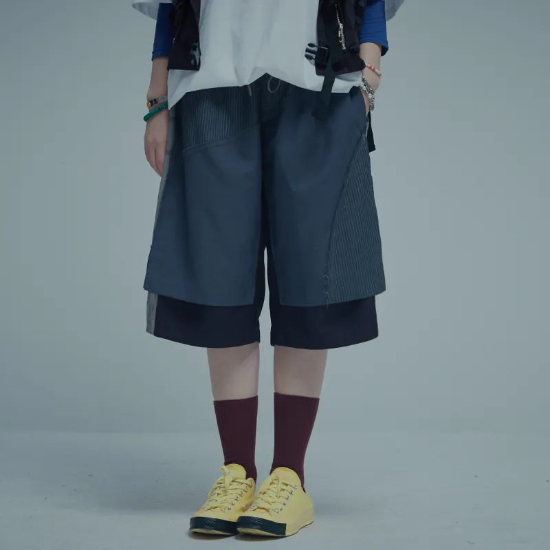 A SQUARE ROOT Casual Shorts Unisex Gray Blue-2