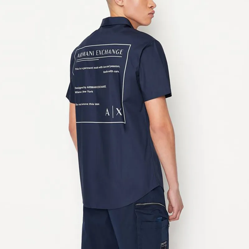 ARMANI EXCHANGE Shirts Men Marine Blue-4