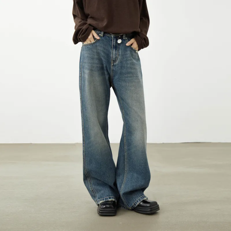 BLUELANDINC Flared Pants Jeans Women's Washable Blue-2