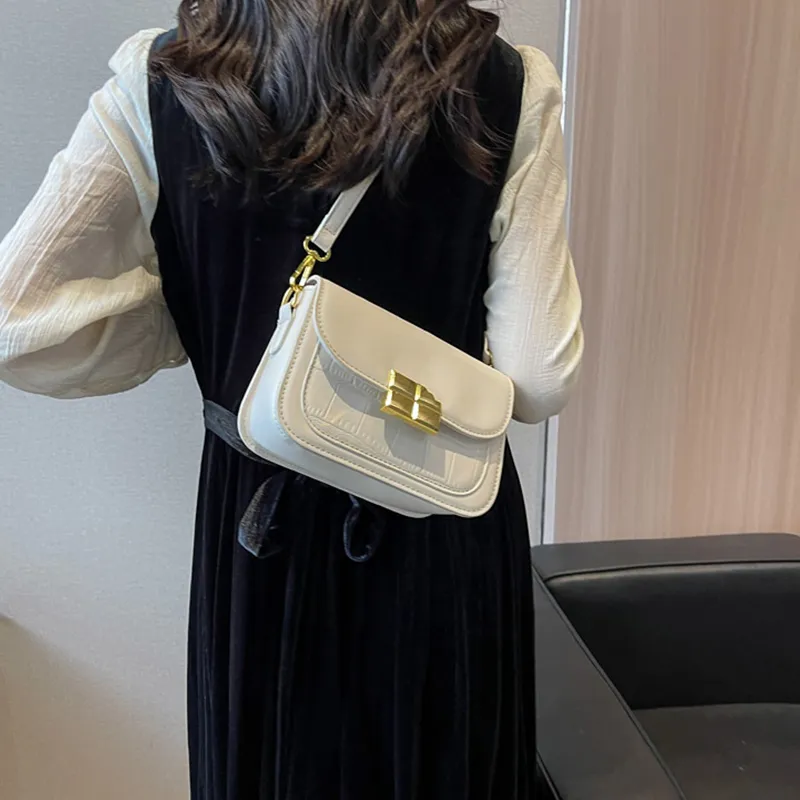 JANE KLAIN PU Small Square Bag Shoulder Bag Small Size Women's White/Black/Coffee-1