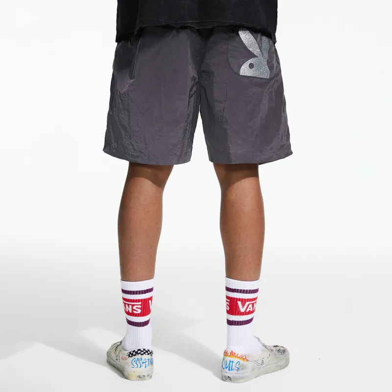 Playboy X SSSAINT LOUIS SSSAINT LOUIS X Playboy Co branded Series Casual Shorts Unisex Dark Gray-4