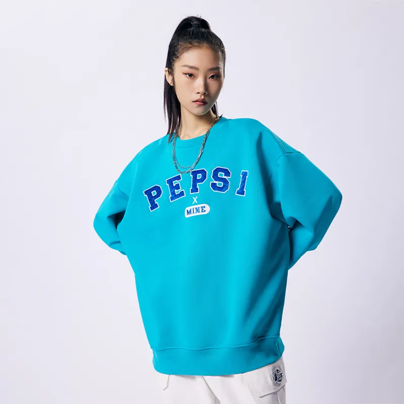 MINEPAIR x Pepsi/ Moderate Crew Neck Loose Fit Regular Sweatshirt Unisex-10
