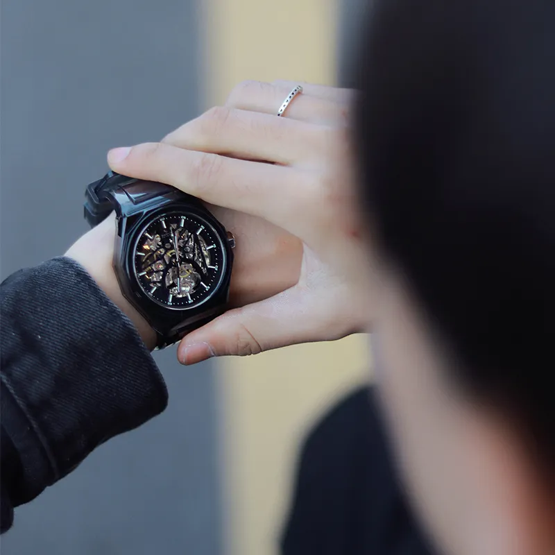 CHARLOTTE RAFFAELLI· Ice Strength Collection Wrist Watch Automatic Mechanical Movement Cut Out Dial Men's Watches-4