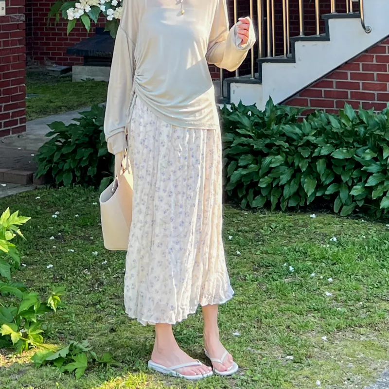 Fstudio Casual Long Skirts Women's Apricot-3
