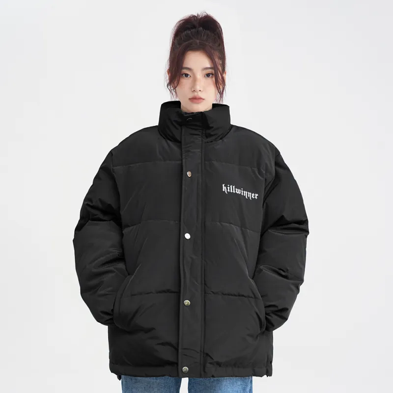 KILLWINNER Stand Collar Loose Fit Thickened Puffer Jacket Unisex-3
