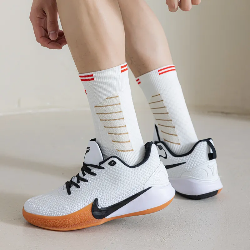 SHIWAJI Sports Basketball Socks Men's 3 Pack Solid Color-5