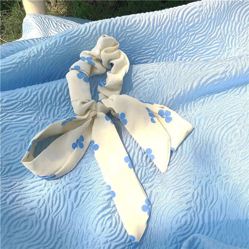 SENDME Hair Ties Women's Cream Bowknot Hair Tie Two Piece Set-11