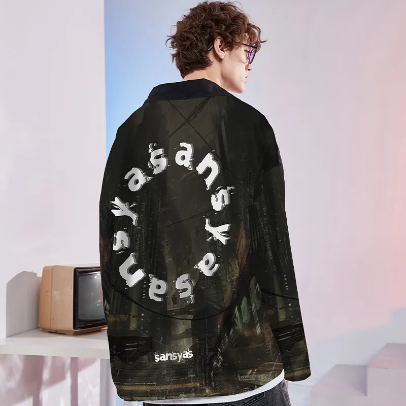 SANSYAS FW22 Loose Fit Jacket Unisex Black-2